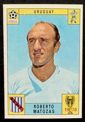 PANINI MEXICO 70 WORLD CUP RED/BLACK 1970 - URUGUAY - ROBERTO MATOZAS