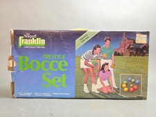 Vintage 1970s Franklin Bocce Ball Set Lawn Game Bowling Made In Italy 9 Balls