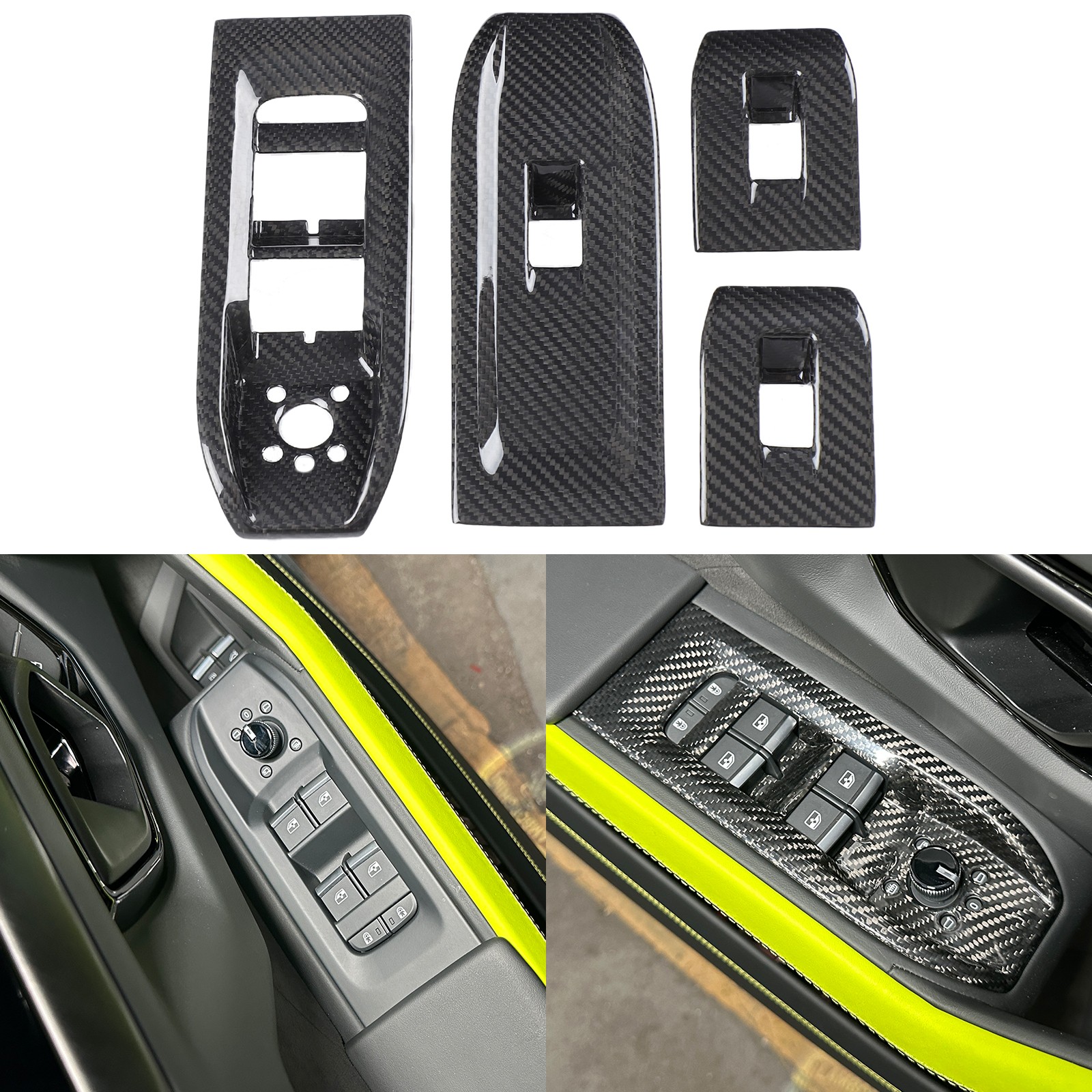 Real Carbon Fiber Window Lift Switch Panel Trim For Lamborghini URUS/SE 18-21 US