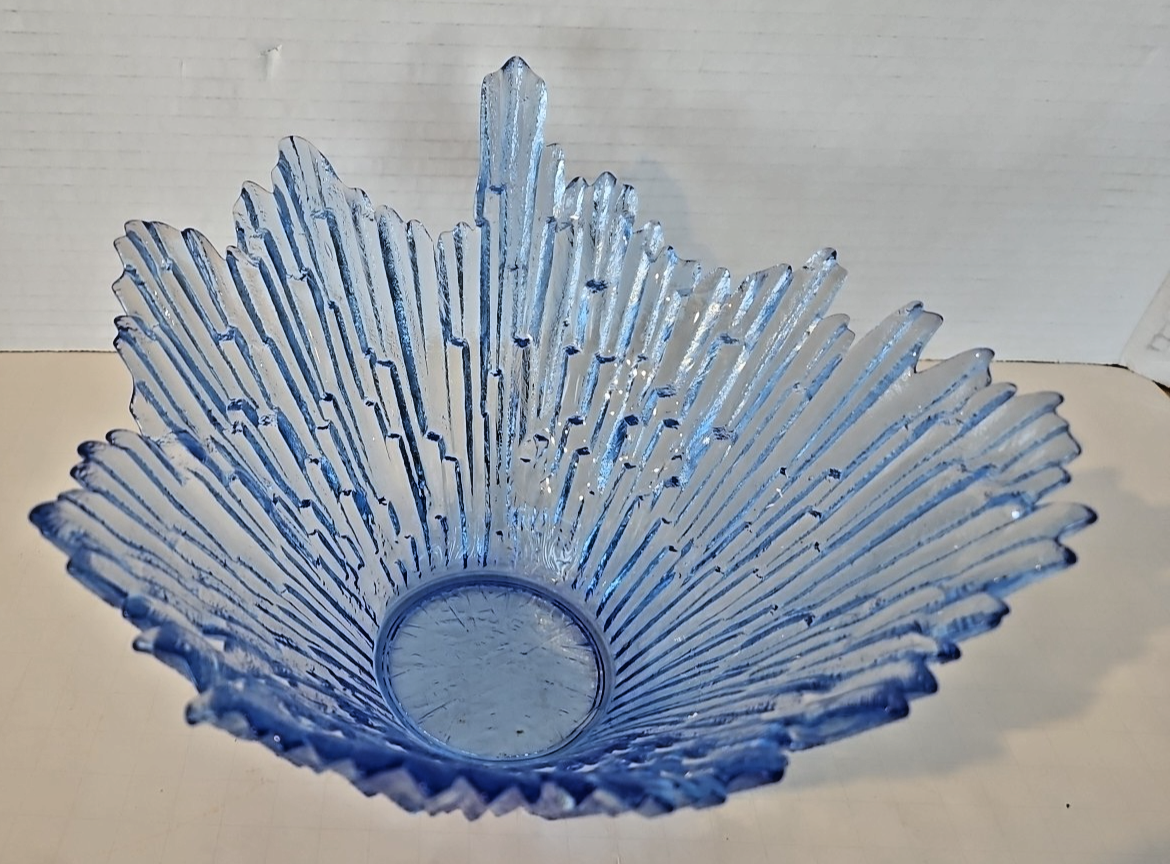 Humppila Revontulet Northern Lights Blue Glass Bowl Tauno Wirkkala