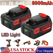 2pieces 8.0Ah for Black & Decker 20Volt LB20 LBX20 LBXR20  Lithium-Ion Battery