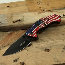 Cuchillo asistido por resorte MTech EE. UU. con mango de aluminio y clip de bolsillo-rompedor de vidrio