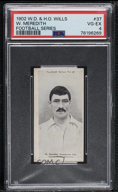 1902 Wills Football Series Tobacco Cinderella Back Billy Meredith #37 PSA 4