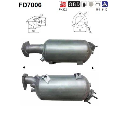 Partikelfilter FÜR Audi A6 C6 (4F2), Audi A6 C6 Avant (4F5) - AS FD7006-image
