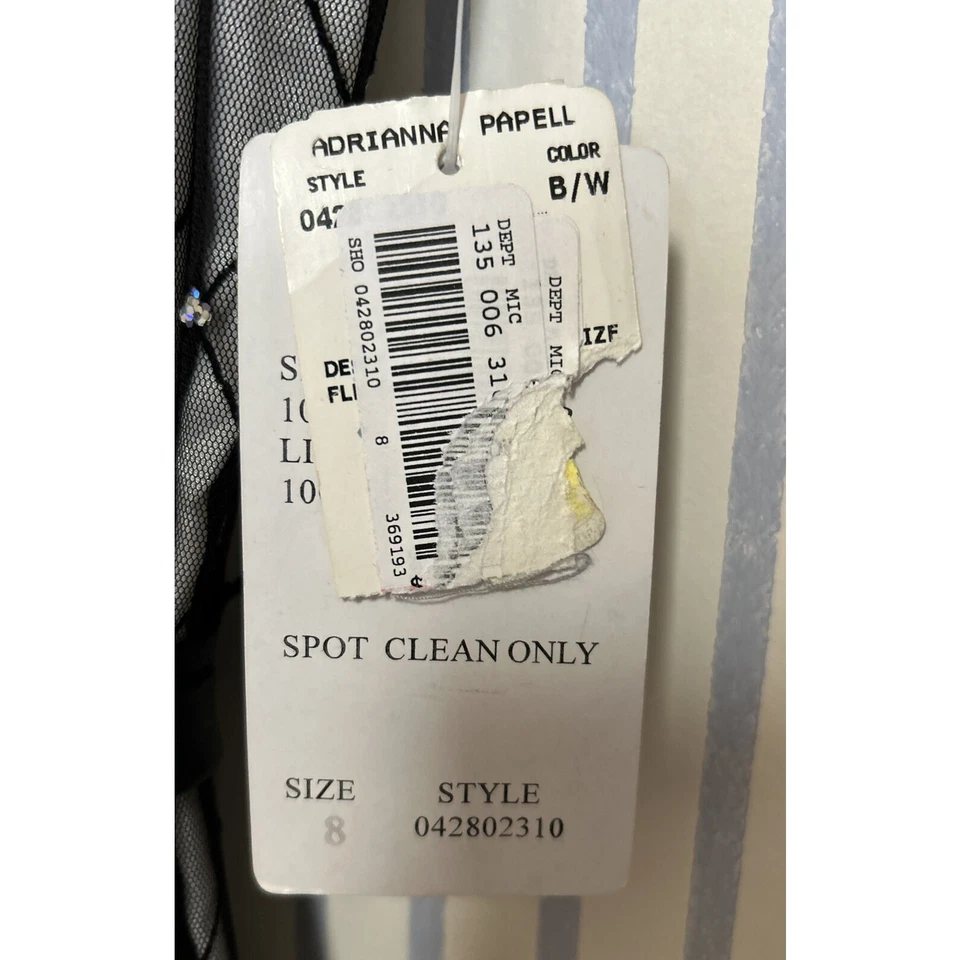Mujer ADRIANNA PAPELL Boutique Noche Blanco y Negro Vestido Talla 8 Nuevo Con Etiquetas Cóctel A4 Foto 4 de 4