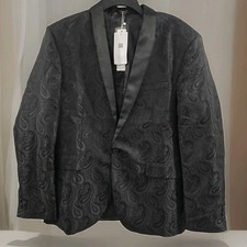 NEW Mens Floral Tuxedo Jacket Paisley Suit Blazer Jacket Prom Wedding Formal L