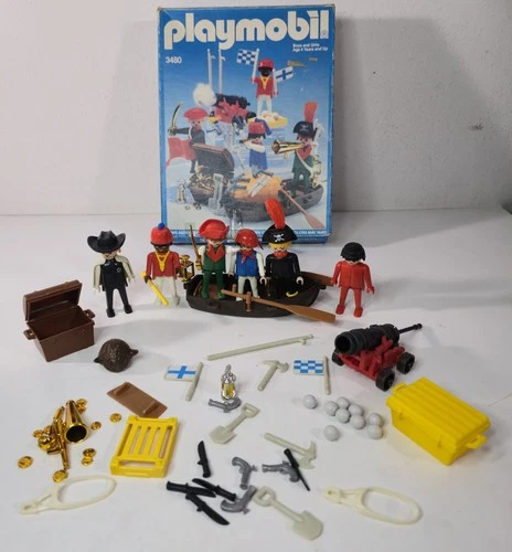 Vintage Playmobil Pirate Set # 3480 w/ Box (1983) - Includes Everything Shown