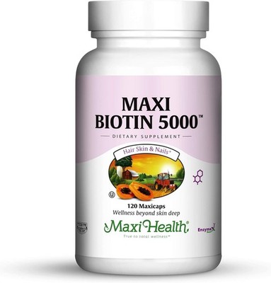 Maxi Health Biotin 5000 mcg   Hair Skin and Nails Vitamins for Women & Men