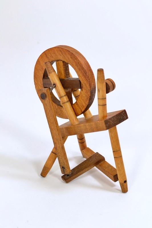 Miniature Wooden Spinning Wheel
