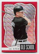 2021 Panini Prizm #OS-9 Cal Ripken Old School Red Wave Prizm #/99