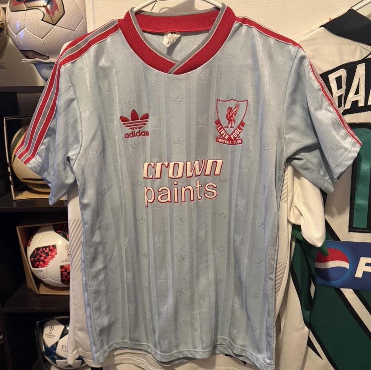 Vintage 1987-1988 Liverpool lfc away adidas soccer jersey EPL premier league L