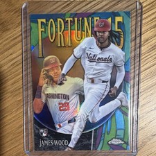 Topps Chrome 2025 Fortune 15 James Wood #F15-10 Rookie Nationals Baseball