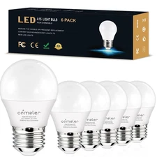 Ceiling Fan Light Bulbs E26 Bulb, 6000K Cool Bright Daylight, 60 Watt Equival...