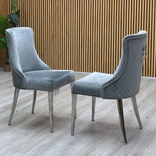 Möbeldorf 'Dolce' Esszimmerstühle Silber Stoff Esszimmer 2er Set NEU