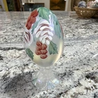 Hand Painted Fenton Glass Floral Egg  Limited Edition 2528 Signed Macku