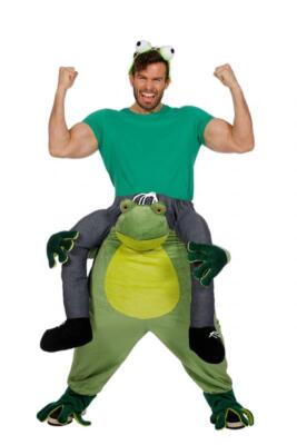 Carry Me trag mich Huckepack Kostüm Froschkostüm Overall Frosch Froschkönig grün