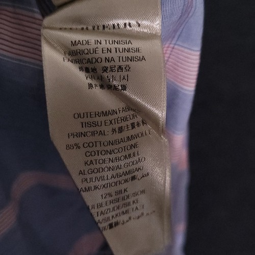 Burberry London Button Up Shirt Mens XL Blue Pink Check Silk Blend Long Sleeve - Picture 9 of 15