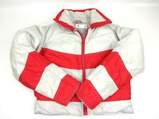The Line Vintage Winter Jacket Gray Red Zipper Size 12 Kids Ski Outerwear