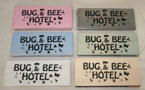 Bug & Bee Insect Hotel Sign Small Plaque Garden Hide Shed Nature Patio Upcycle - Picture 19 of 34