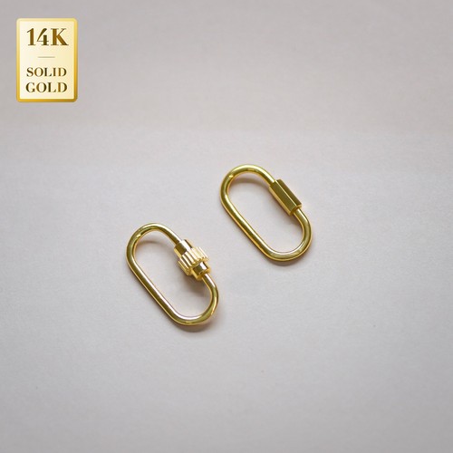 14K REAL Solid Gold Charm Enhancer Connector, Durable Chain Enhancer thick link - Picture 3 of 6