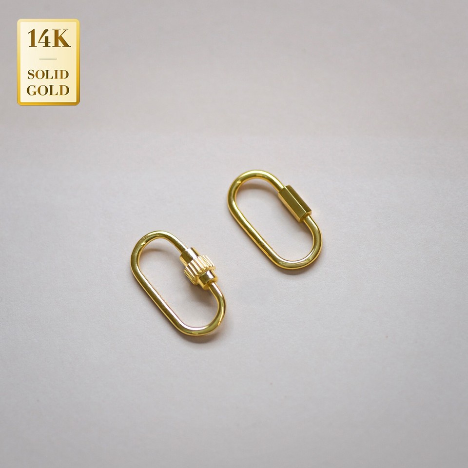14K REAL Solid Gold Charm Enhancer Connector, Durable Chain Enhancer ...