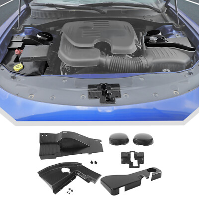 6pc Engine full decor Hood Tank Locking Cover Bezel Kit for Dodge Charger 2011+