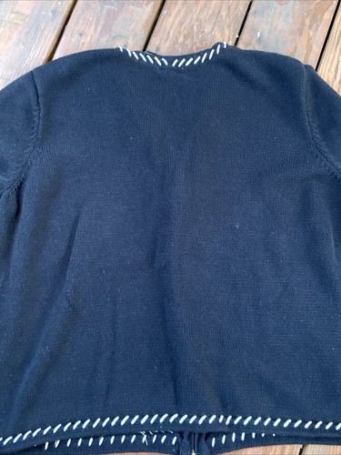 Hampshire Studio Black Full Zip Knit Christmas Cardigan Sweater Size 2X - Picture 4 of 4
