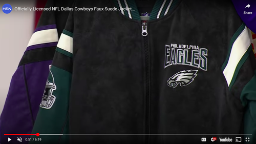 Officially Licensed NFL Faux Suede Jacket by Glll Sports - PHILADELPHIA EAGLES - Picture 8 of 12