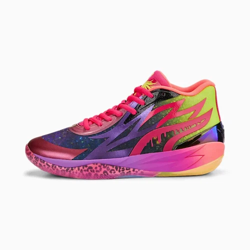 New Puma LaMelo Ball MB.02 Be You Shoes - Purple Glimmer/Safety Yello (37828301)