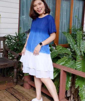 Women Midi Dress Hand Made Short Sleeve Tie Dye Easy Dress One Size Fit  Most | eBay