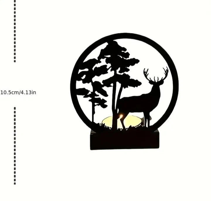 Черный металлический подсвечник Buck Deer Tealight - Изображение 3 из 3