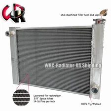 Full Aluminum Radiator For Chevy GM SBC BBC 28" x 19" Crossflow 2-Rows Universal
