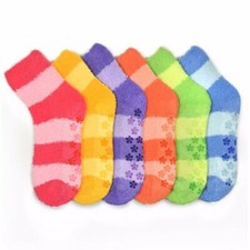 Lot 3 Pair's Women Mixed Stripe Fuzzy Cozy Soft Non Skid Winter Socks SZ 9-11 .