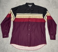 Wrangler Western Pearl Snap Button Up Shirt Mens XL Long Sleeve Rodeo Cowboy