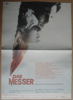(D05) DDR-Kinoplakat DAS MESSER Glenn Close / Jeff Bridges