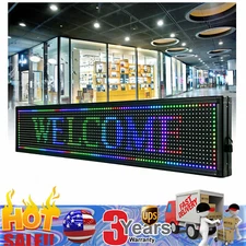 LED Sign 40" X 8"  Scrolling Message Display Board 7 Color Programmable