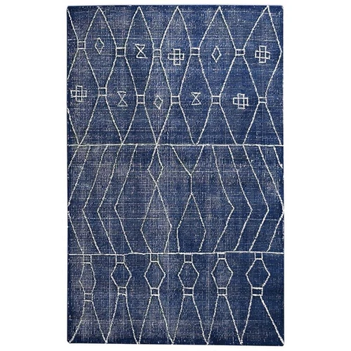 Uttermost Fressia 60x96" Coastal Hand Woven Wool Rug in Indigo Blue - Picture 1 of 2