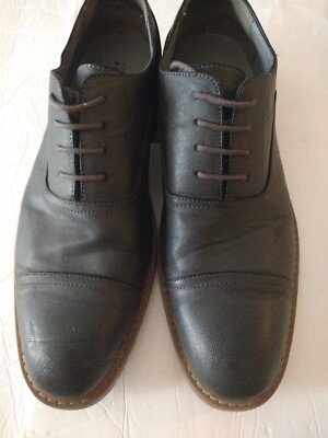 Perry Ellis Portfolio Clarkson Gray Leather Cap Toe Lace Up  display picture 1