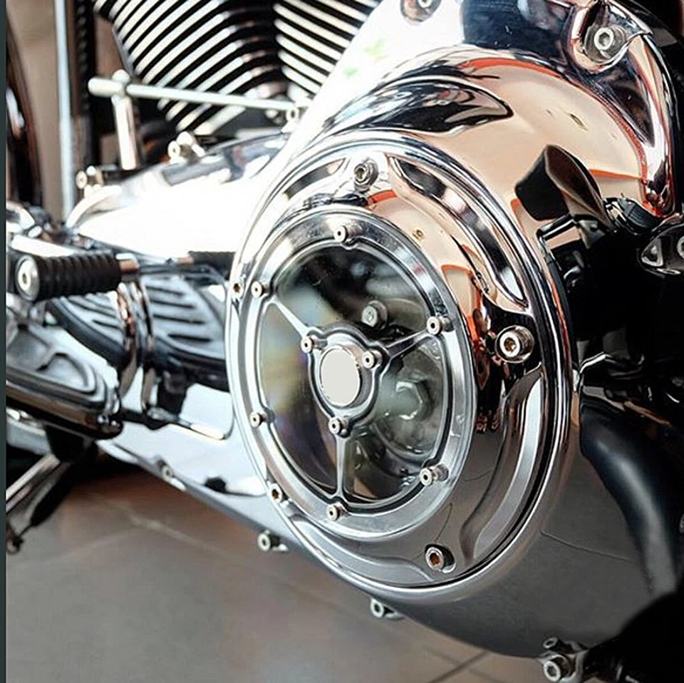 Cubierta Derby Cromada Claridad Para Harley Road King Electra Glide Softail FXDC 99-15 Foto 3 de 4