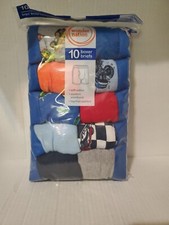 Wonder Nation Big Boys Underwear Soft Cotton Boxer Briefs 10-Pack sz 1 L/ 3 XL