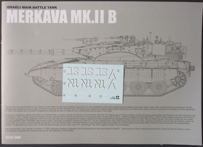 Takom 1/35th Scale Israeli Merkava Mk. 2b - Decals from Kit No. 2080