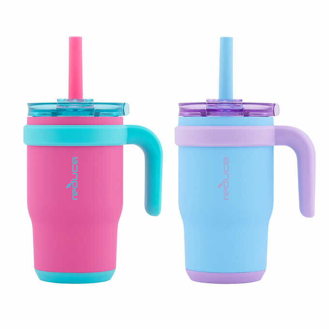 Reduce Coldee 14oz Stainless Steel Kids Tumblers with Handles, 2 