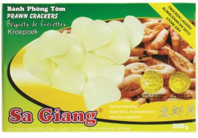 11er Pack - SA GIANG Garnelenchips, unfrittiert Kroepoek (11x 200g) Krabbenchips