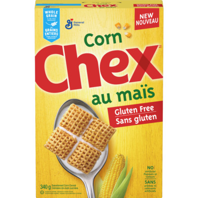 General Mills Corn Chex Breakfast Cereal, Gluten Free, Whole Grains, 340 g