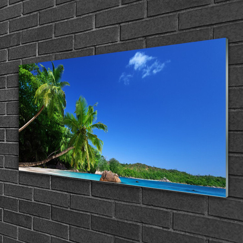 Tableau en verre Palmiers Tulup déco luxe panoramique 100x50