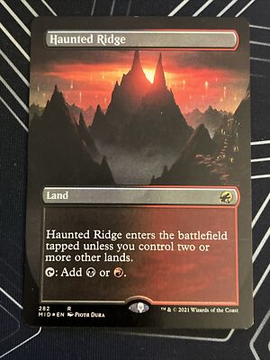 1x Foil Haunted Ridge (282) Borderless Innistrad Midnight Hunt NM MTG ...
