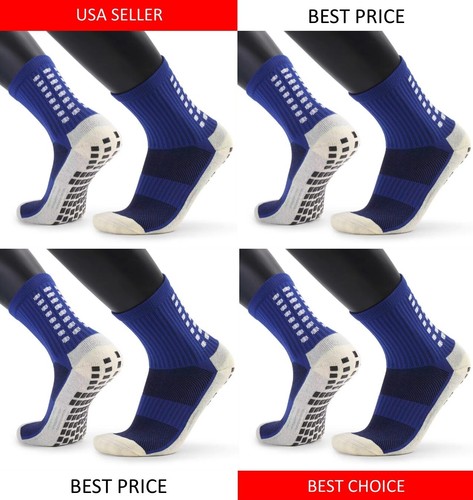 4 Pairs Sport Socks Anti-Slip Grip Soccer Football Basketball Men Socks Premium - Picture 21 of 26
