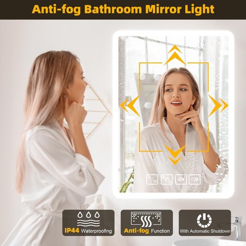 LED Badspiegel mit Beleuchtung Wandspiegel Lichtspiegel Touch Badezimmerspiegel - Bild 63 von 76