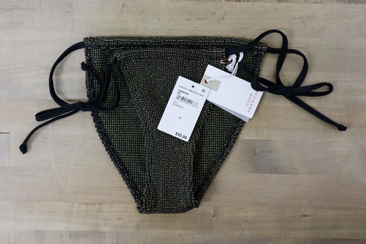 ホワイトsブラックs Good American Always Fits Sculpt Side Tie Bikini Bottom GSW0500