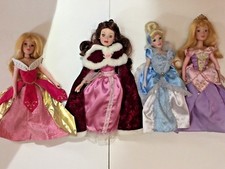 Walt Disney's Princess Collection Porcelain Doll Belle Cinderella Snow White LOT